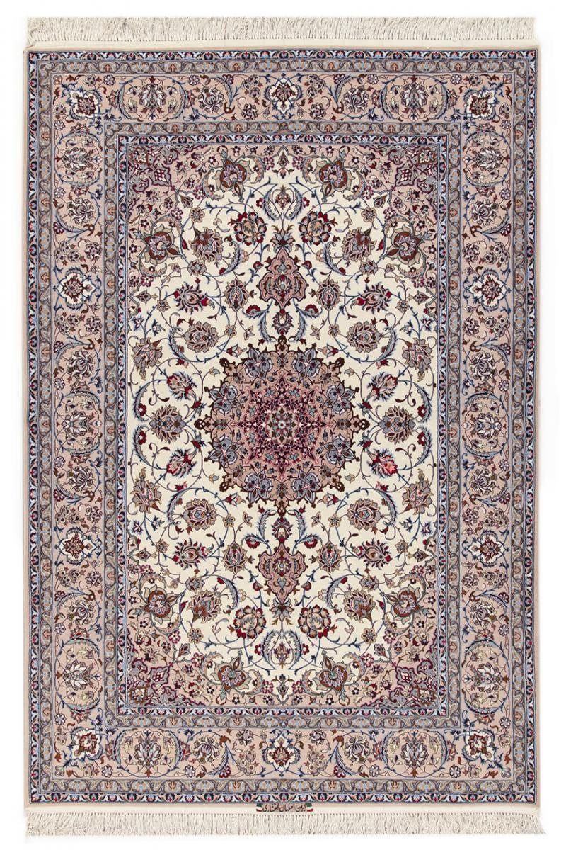 Orientteppich Isfahan Sherkat Seidenkette 160x239 Handgeknüpfter Orientteppich, Nain Trading, rechteckig, Höhe: 6 mm