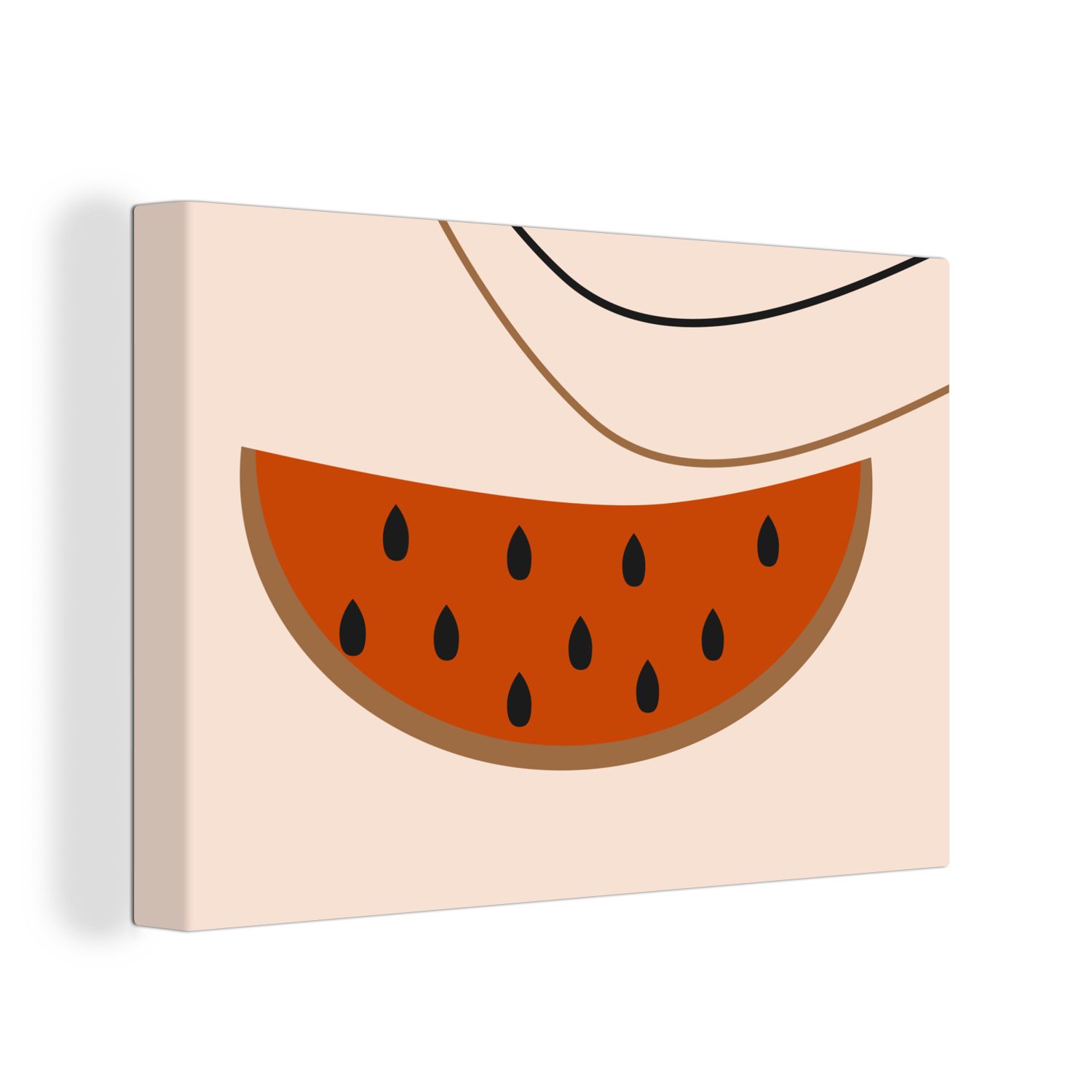 OneMillionCanvasses® Leinwandbild Sommer - Wassermelone - Rosa, (1 St), Wandbild Leinwandbilder, Aufhängefertig, Wanddeko, 30x20 cm