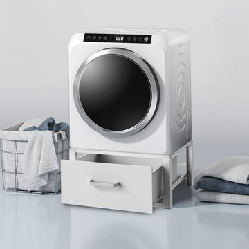 DanDiBo Waschmaschinenunterschrank Waschmaschinen Untergestell mit Schublade Metall Weiß 31 cm Höhe