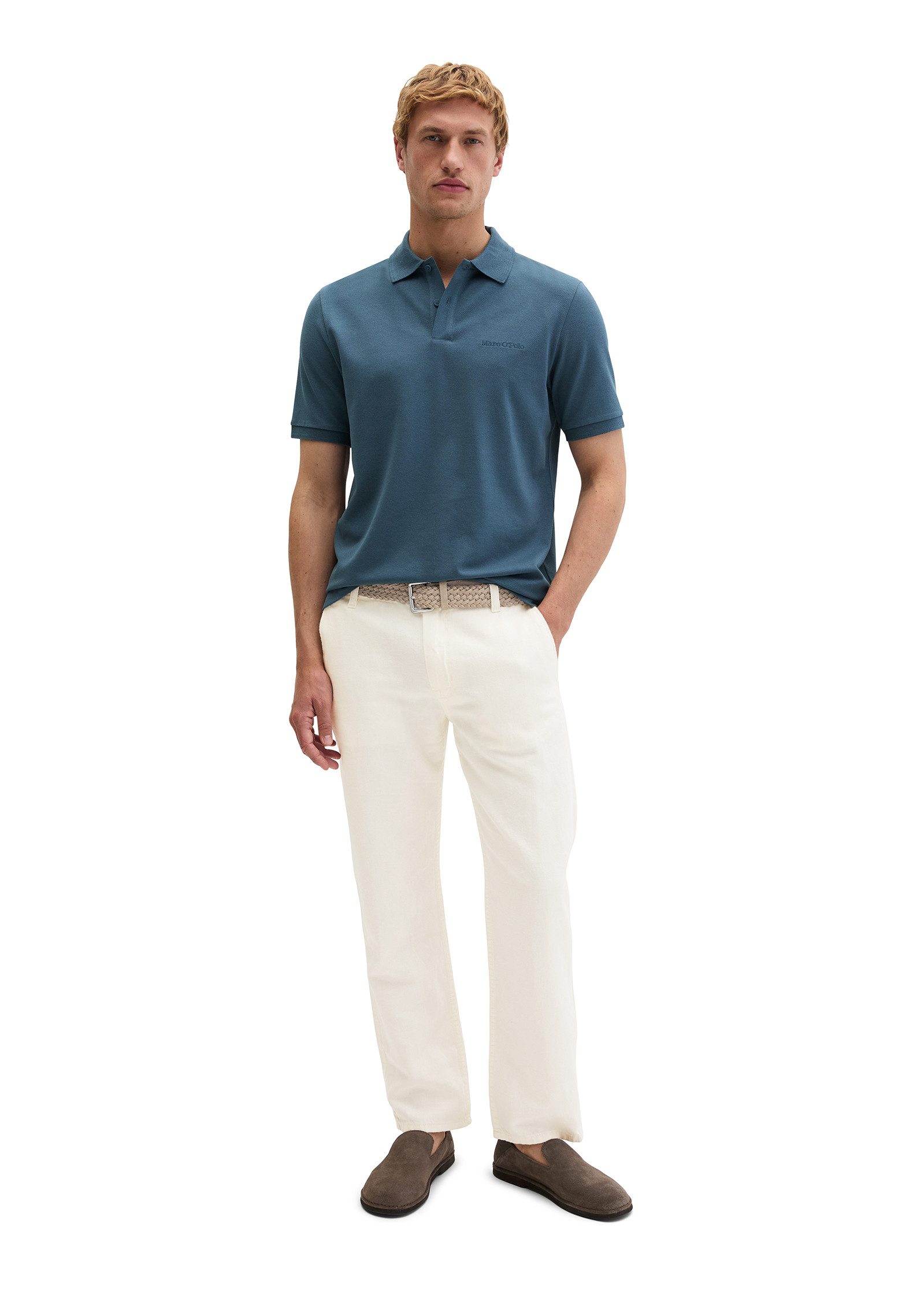 Marc O'Polo Poloshirt aus mittelschwerem Bio-Baumwoll-Viskose-Mix – Bild 5 von 5