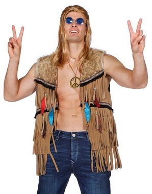 Wilbers Hippie-Kostüm Indianer Weste Häuptling Indianerkostüm Gr. S - 2XL - Western Hippie