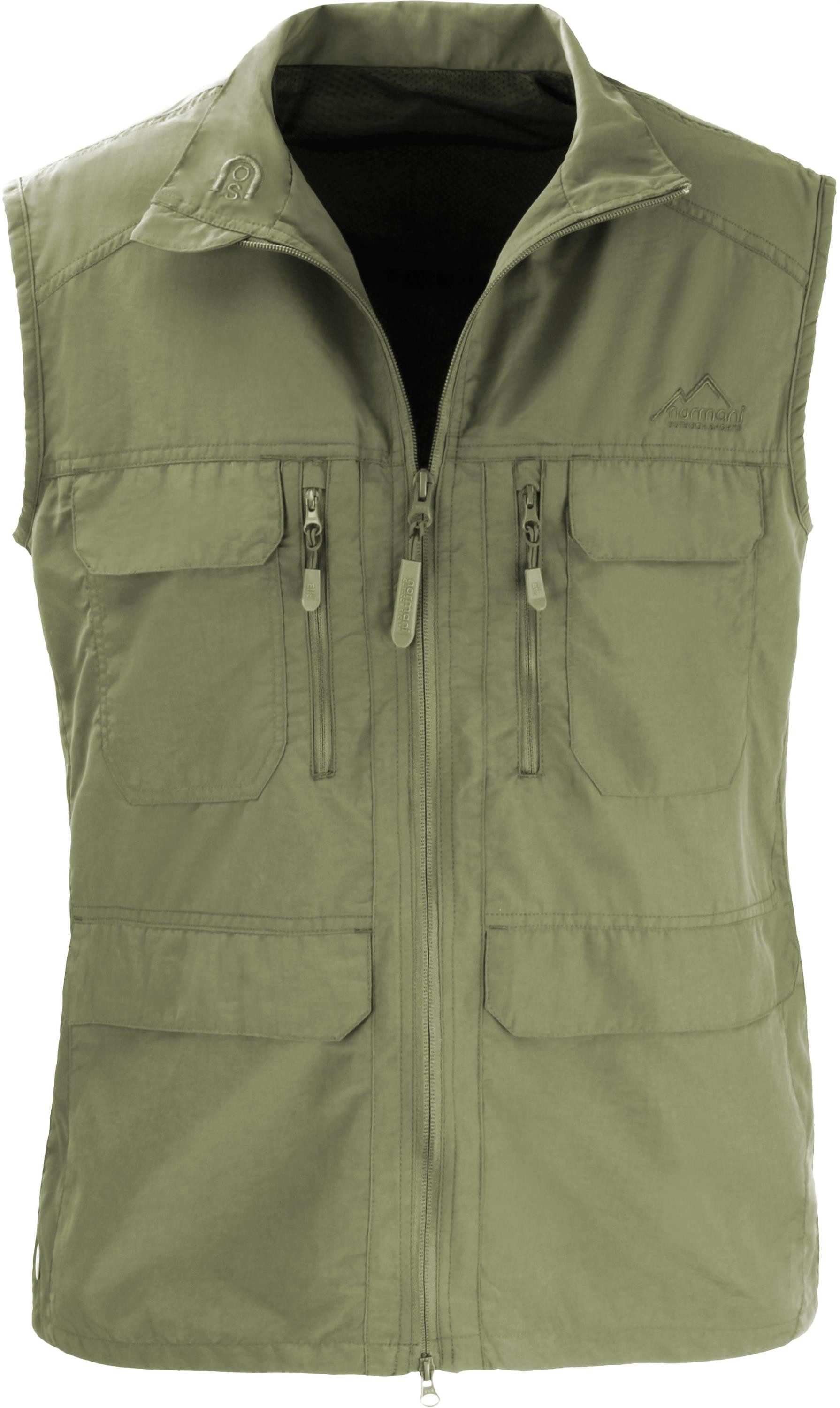 normani Funktionsweste Herren Outdoor Weste Deer leichte Sommerweste mit Sonnenschutzfaktor 50+ - Insgesamt 10 Taschen