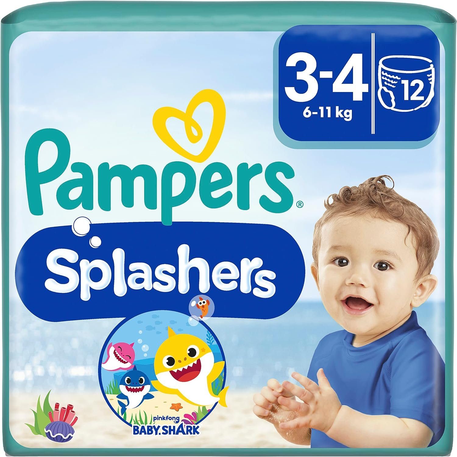 Pampers Windeln Schwimmwindel Einweg Baby Gr. 3-4 bis 6-11 kg Swim Pants (Packung, 96-St., 8x12 St)