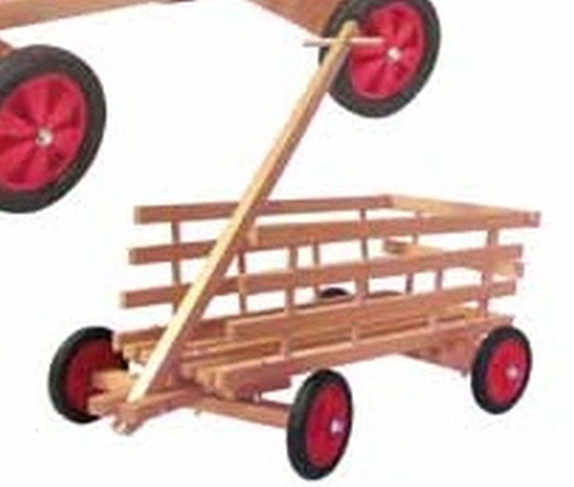 Holz-Wenzel Handwagen Handwagen Bollerwagen Maße: L/B/H 45cm/ 27cm/ 24cm NEU, Massiver Lattenboden für die Traglast