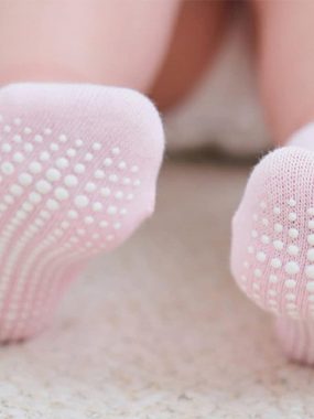 bistyle Sneakersocken ABS für Babys Neugeborene Babysocken Jungen Mädchen Kurzsocken (Set, 6-Paar, 6er-Pack) gerippt Bio-Baumwolle GOTS zertifiziert 0-6 Monate bis 2-3 Jahre