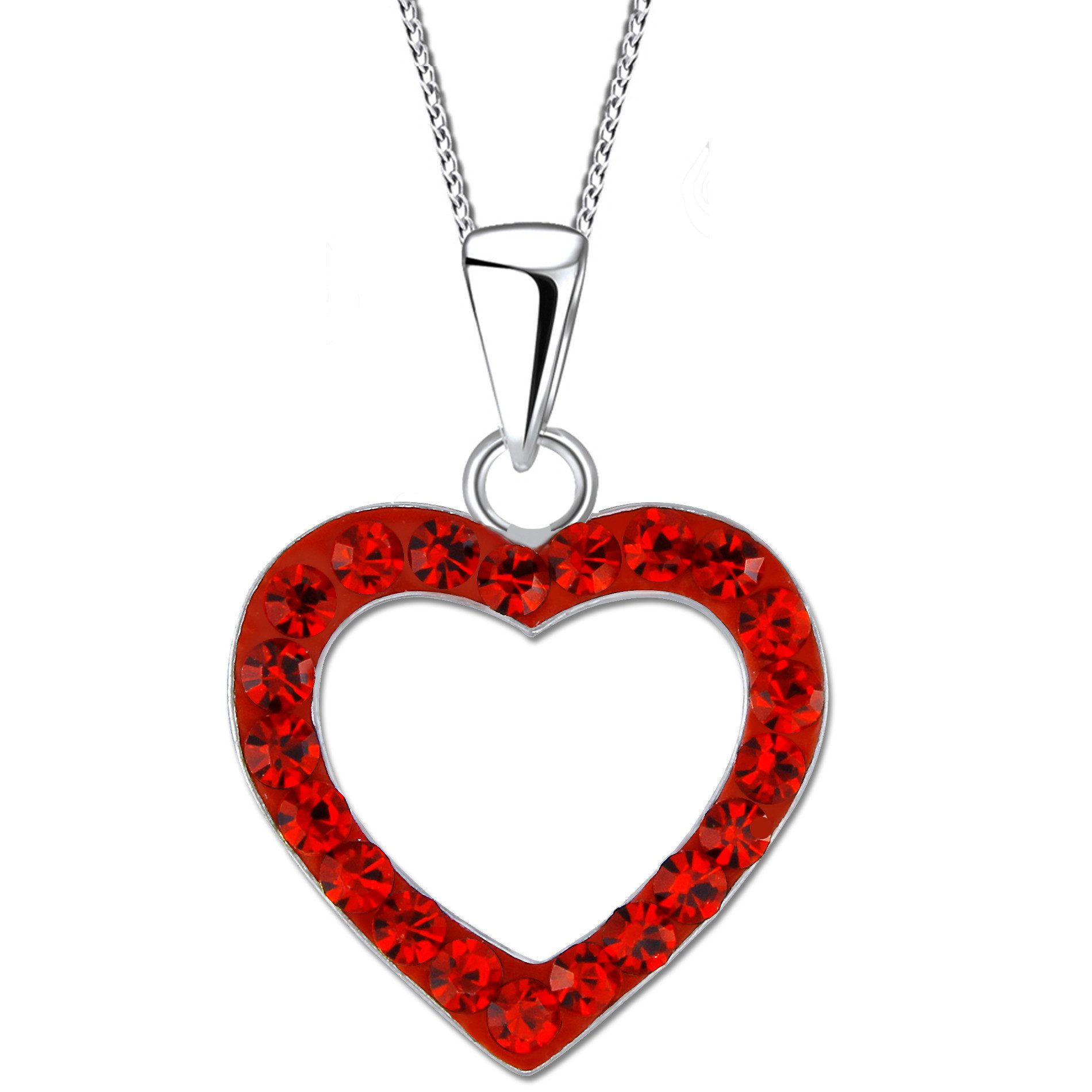 LIMANA Herzkette Damen Mädchen 925 Silber Kette mit Herz Anhänger (inkl. Geschenkdose), 40cm + 5 cm Geschenk für Freundin Frau Kinder mehr