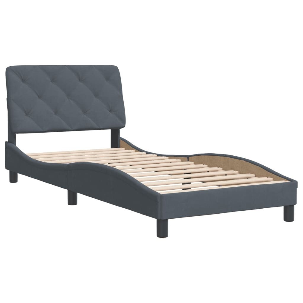 vidaXL Bett Bettgestell ohne Matratze Dunkelgrau 90x190 cm Samt günstig online kaufen