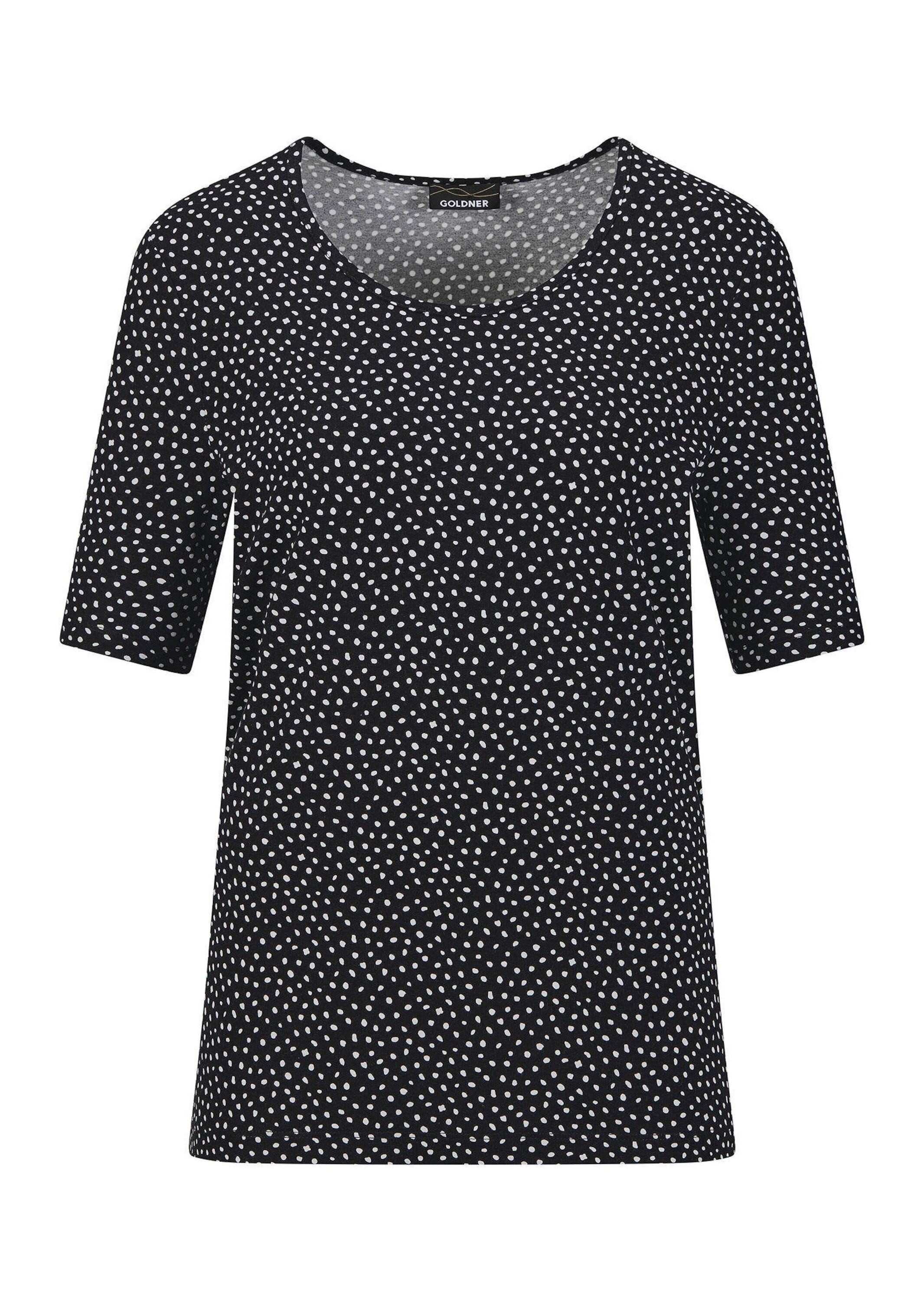 T-Shirt Kurzgröße: Viskoseshirt mit Tupfen-Design