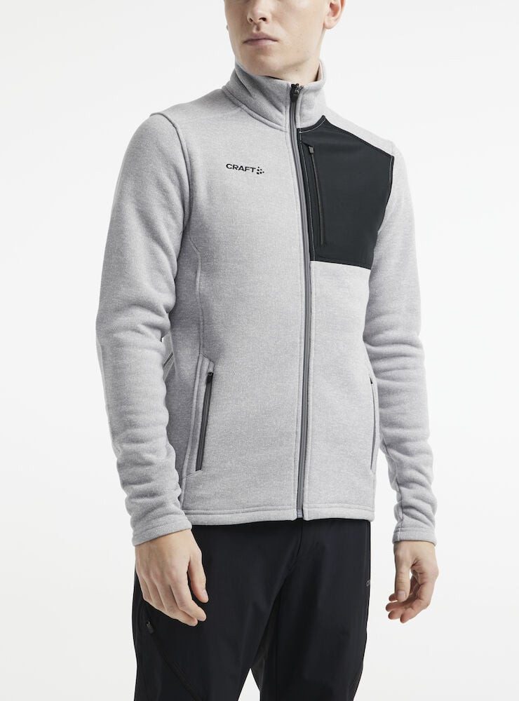 Fleecejacke ADV Explore Heavy (100% rec. Polyester) grau/schwarz Herren