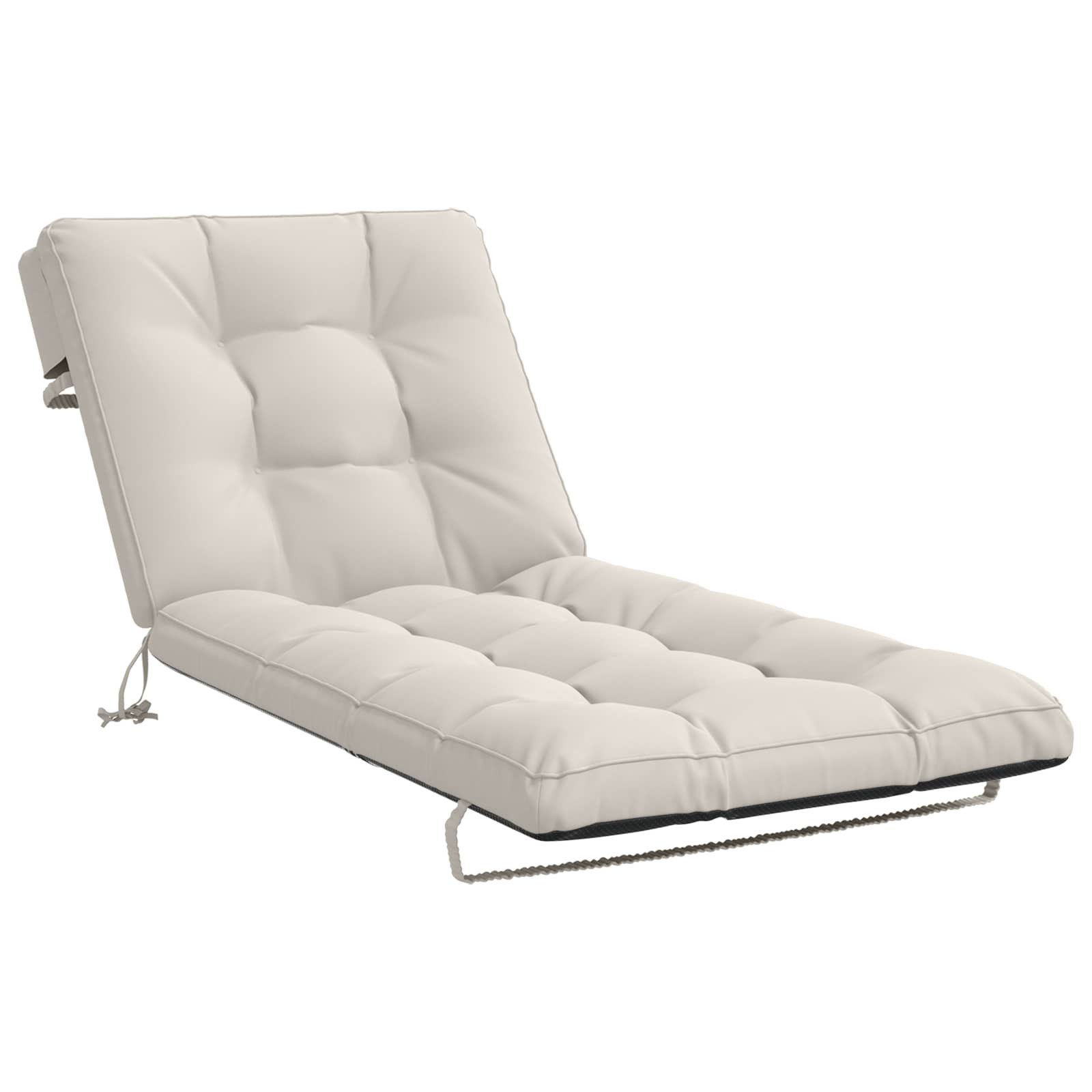 vidaXL Sitzauflage Sonnenliege Kissen VIANEN 100 % Polyester Weiß 200 x 80 x 8 cm, (1 St)