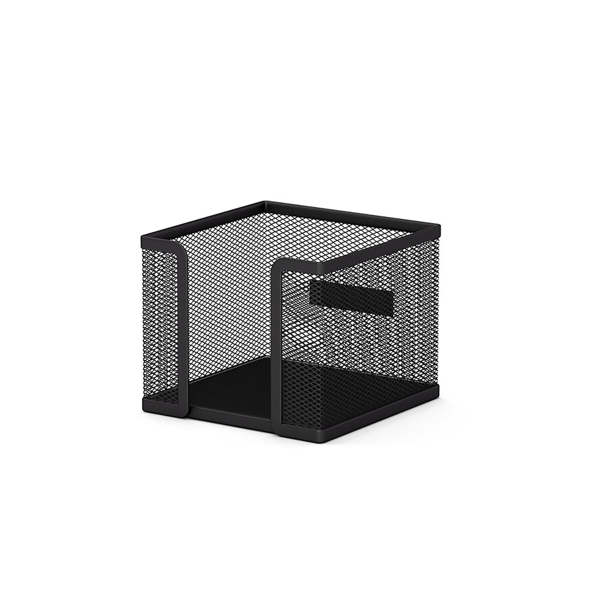 Erich Krause Organizer, Zettelbox Metall 10x10x8cm für Notizblock Schwarz