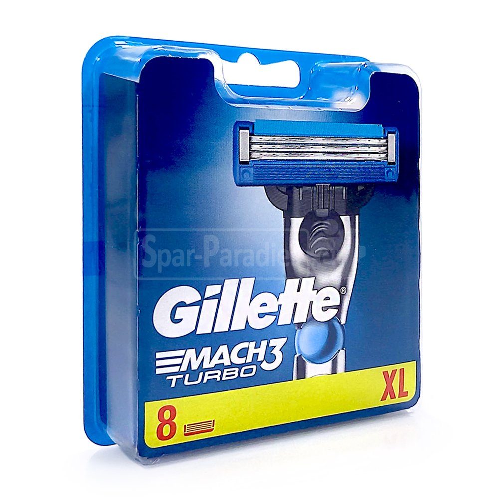Gillette Rasierklingen Gillette Mach 3 Turbo 3D Motion Rasierklingen, 8er Pack, 3-tlg., mit aufschäumenden Hautconditioner