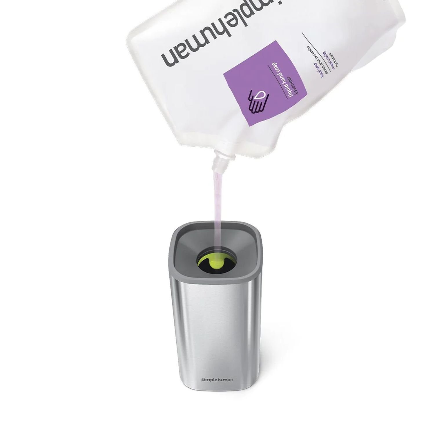simplehuman Seifenspender Puls-Spender Gebürsteter Edelstahl 295 ml