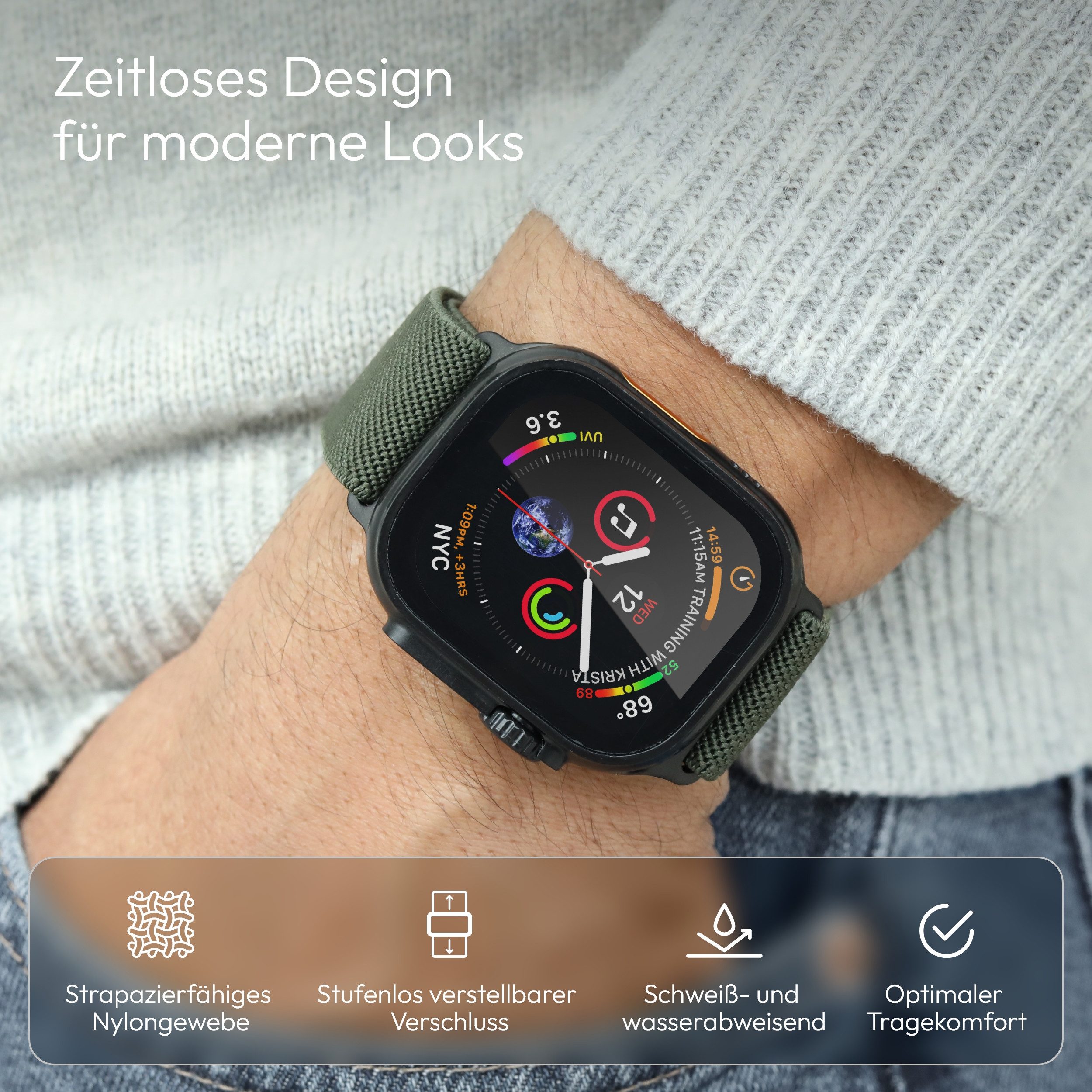 VONMÄHLEN Smartwatch-Armband Classic Nylon Loop günstig online kaufen