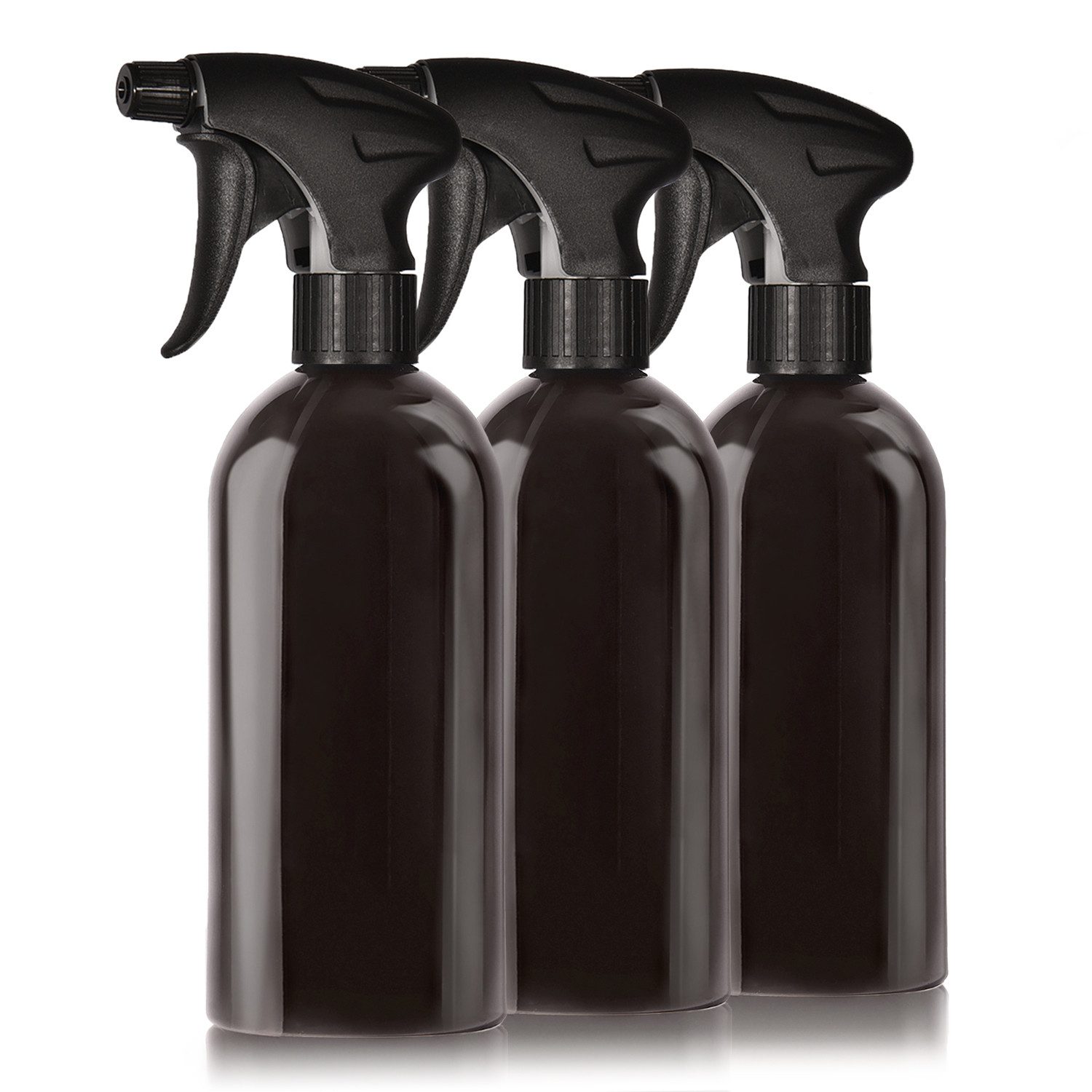 Oputec Sprühflasche 3 x 500ml Sprühflasche aus Kunststoff Schwarz zum Befüllen