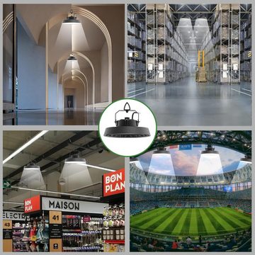 MODLICHT LED Deckenleuchte UFO LED Hallenbeleuchtung Hallenleuchte Werkstatt Industrielampe 200W, 5000K 34000lm, für Gewerbliche Lager/Werkstatt/Garage