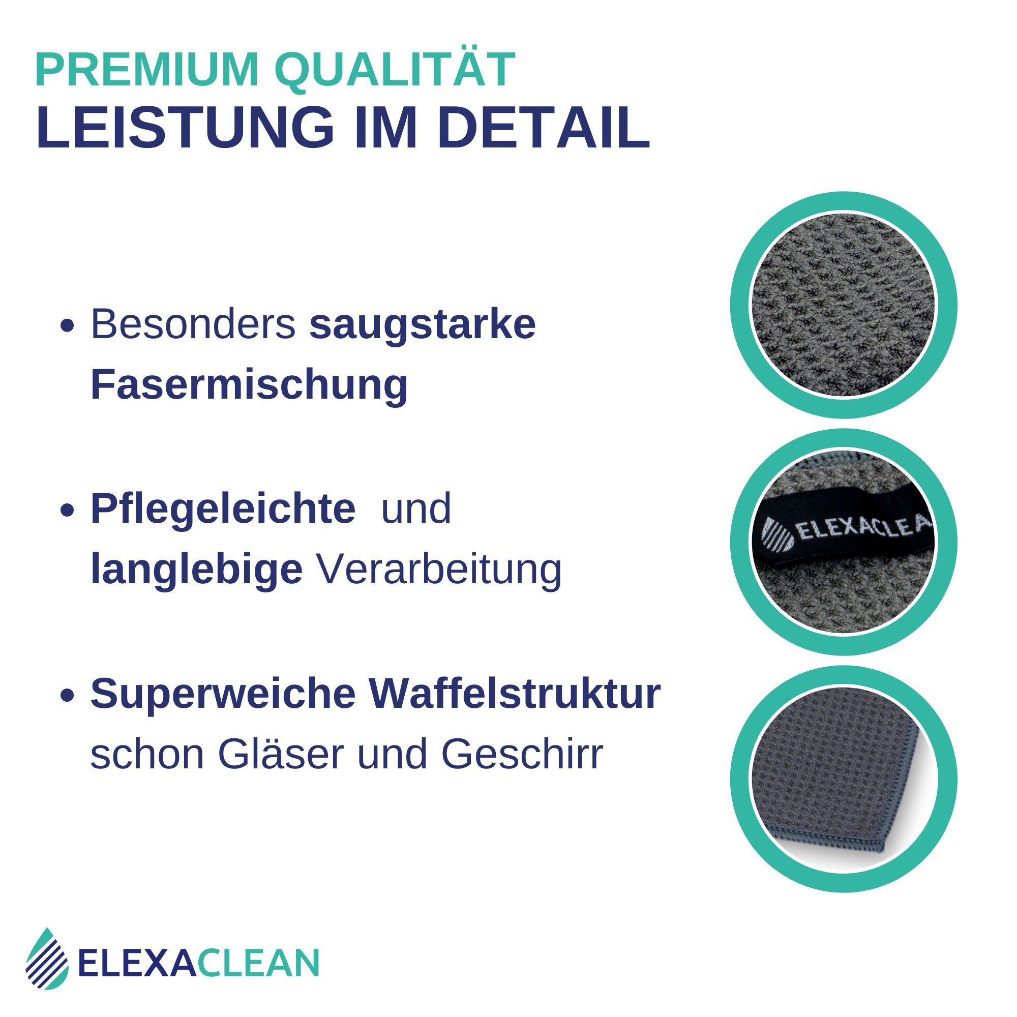 ELEXACLEAN Geschirrtuch Mikrofaser Küchentücher, (Set, 6-tlg., 68x42 cm), s günstig online kaufen