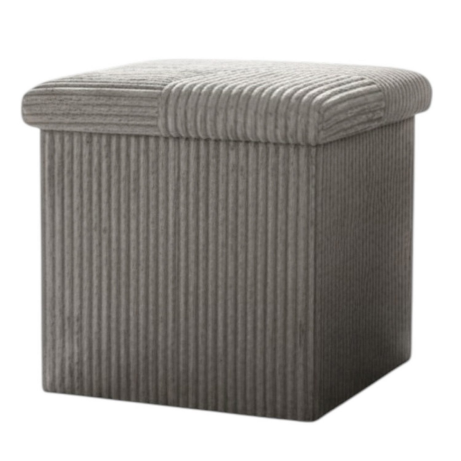 Macosa Home Stauraumhocker Sitzhocker faltbar mit Deckel 38 cm Creme od. Grau (Hocker Falthocker Aufbewahrung modern, 1 St., Hocker Falthocker Aufbewahrung modern), Sitzwürfel Cord Aufbewahrungshocker
