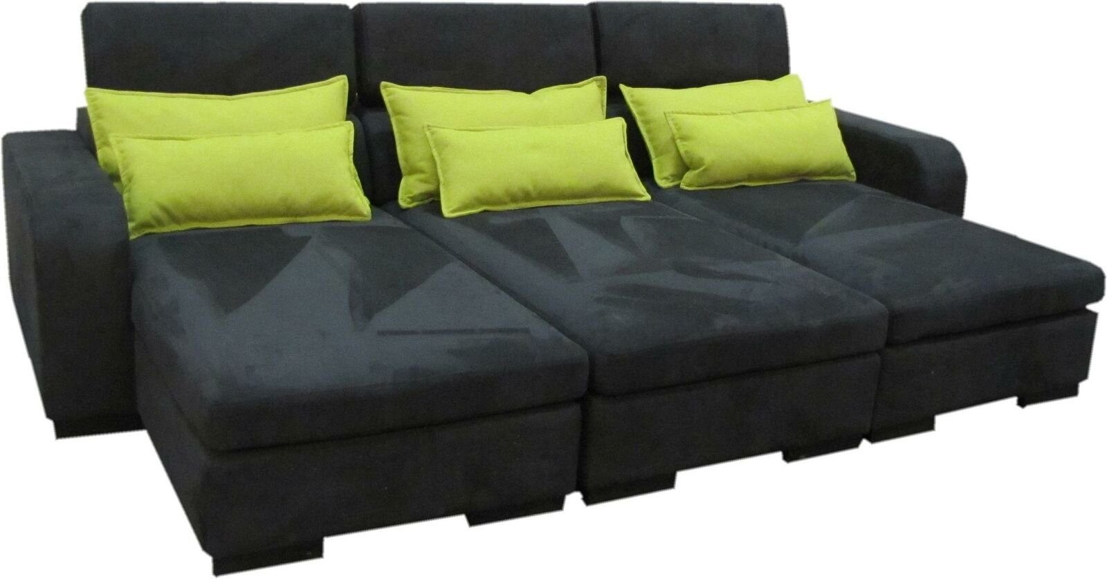 JVmoebel Sofa Großes Modernes Schwarzes Schlafsofa Luxus Design Stilvoll Neu, Made in Europe