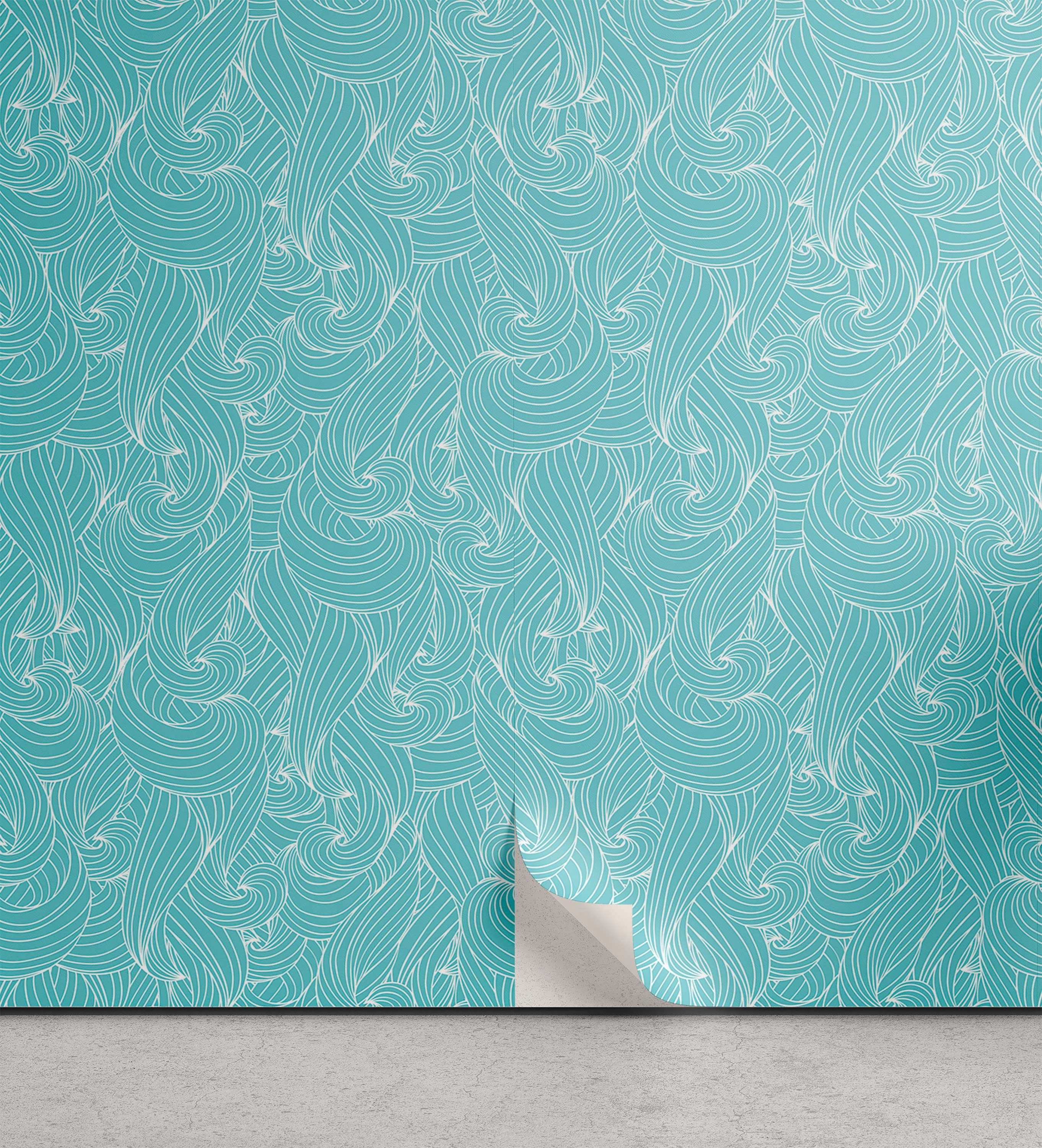 inspirierte Küchenakzent, Meer Wohnzimmer Vinyltapete Linien selbstklebendes Türkis Abakuhaus