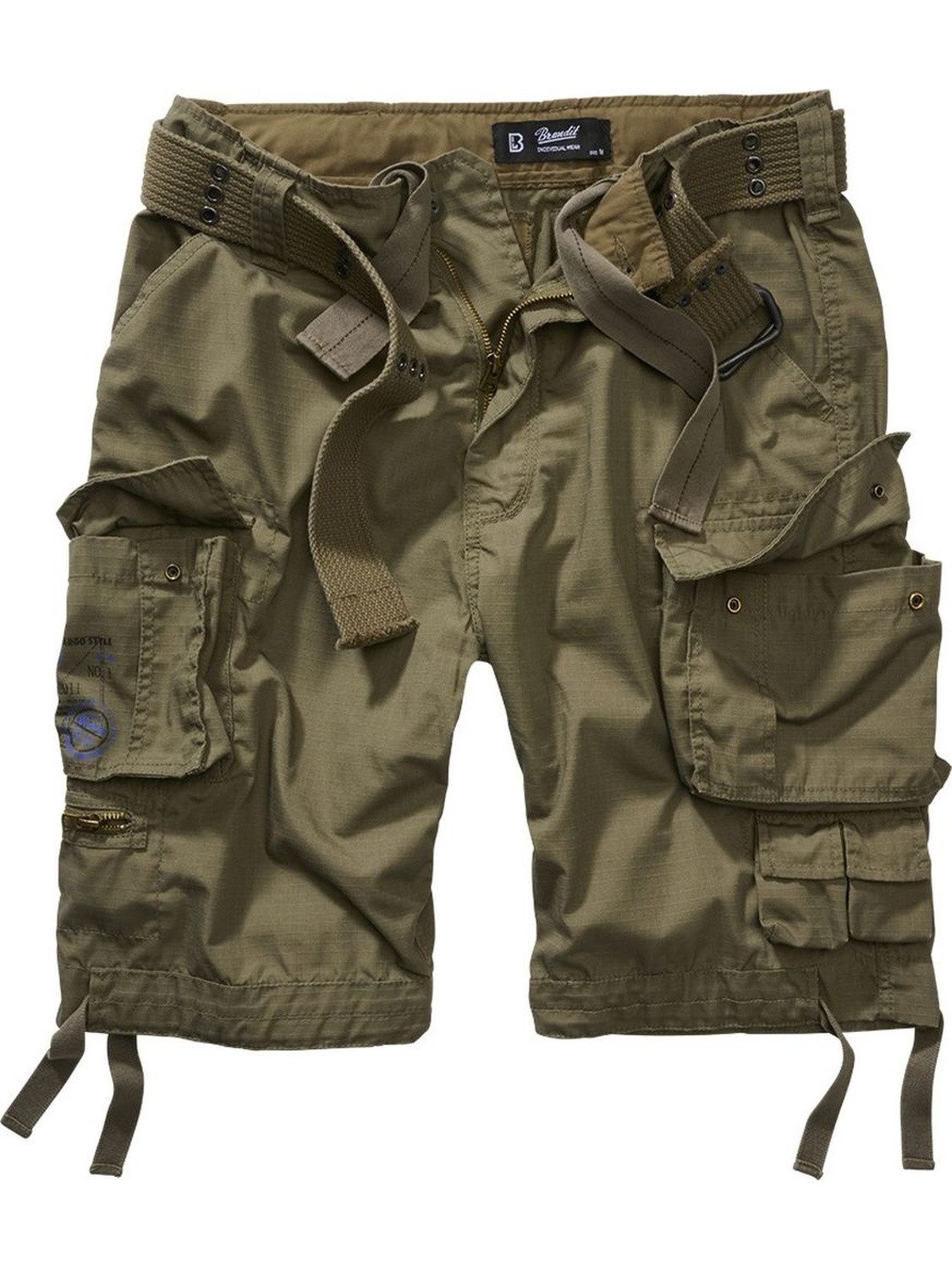 Brandit Shorts Savage Ripstop Shorts Beintaschen und zwei aufgesetzte Minipockets, integrierter Gürtel