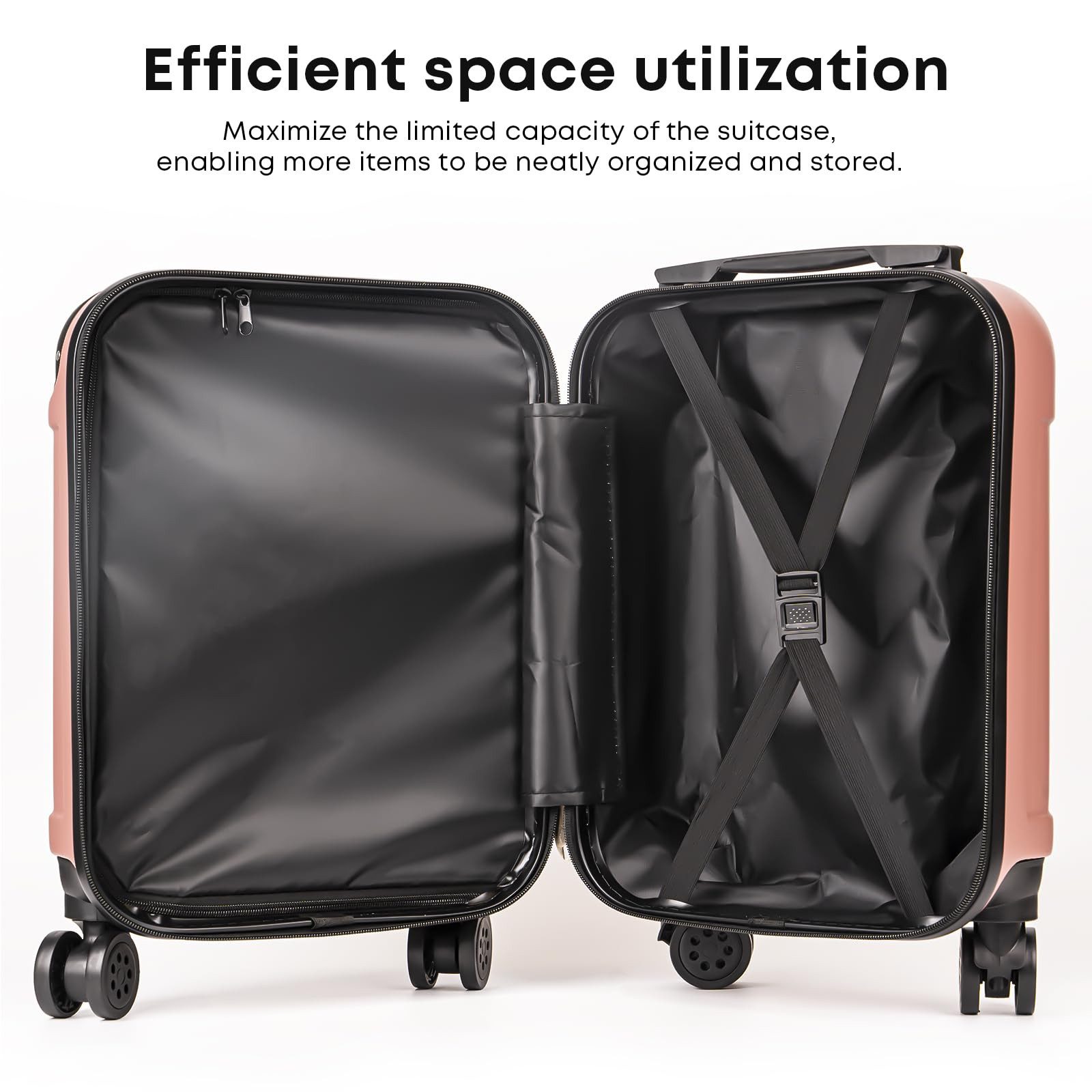 yonsly Hartschalen-Trolley Rollkoffer Trolley Reisekoffer Handgepäck Leichter Rollkoffer, 4 Rollen, Robuster Reisebegleiter aus ABS-Hartschale, Geschäftsreisekoffer