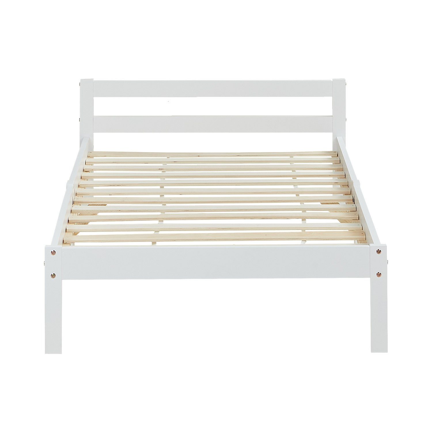 Homestyle4u Palettenbett 90x200 Holzbett Futonbett Einzelbett Kinderbett Natur Lattenrost Set (mit Lattenrost)