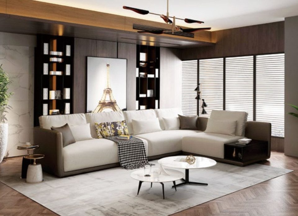 Xlmoebel Ecksofa Designer-Ledersofa in eleganter L-Form mit hochwertiger Polsterung, Hergestellt in Europa