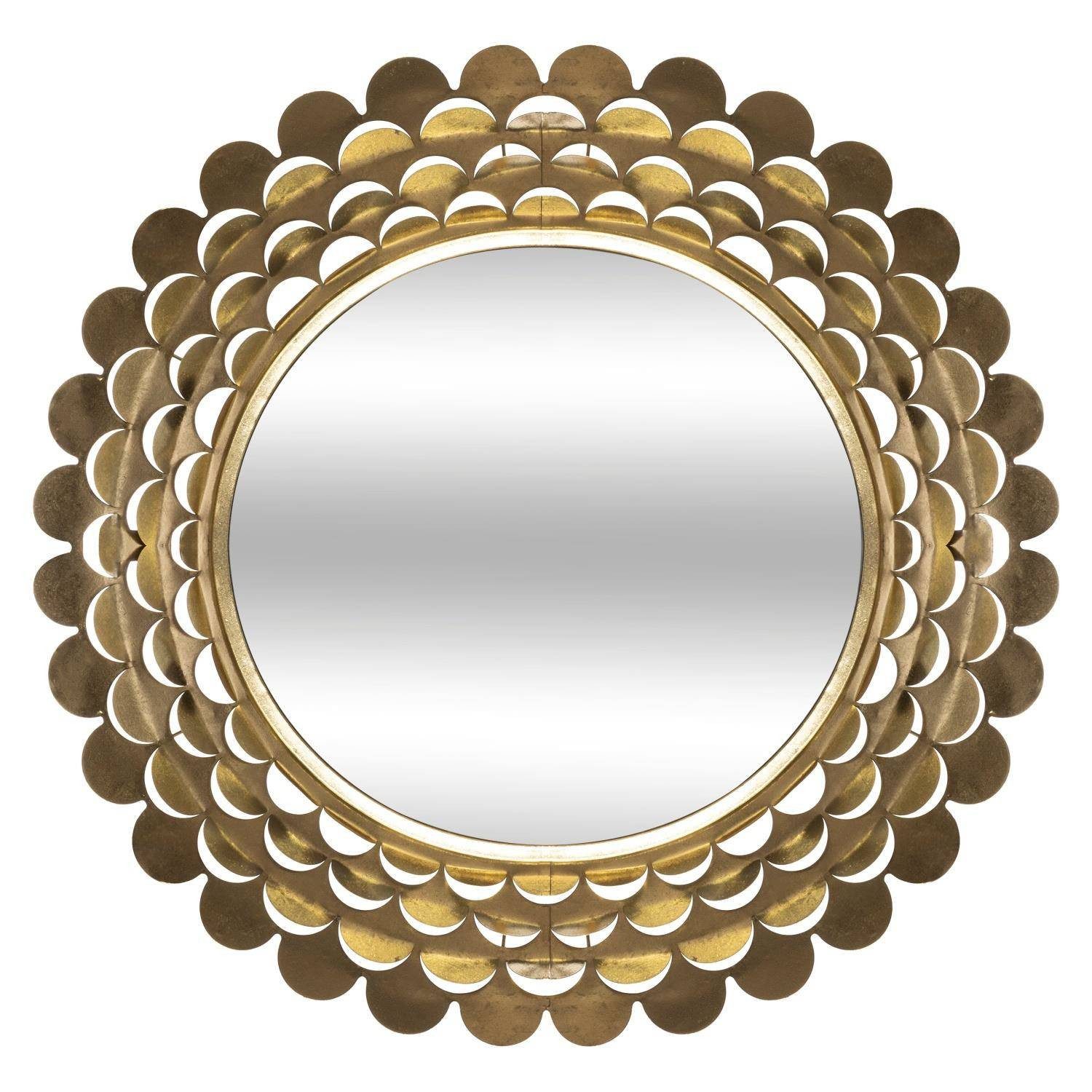 Atmosphera Créateur d'intérieur Wandspiegel Glamour-Spiegel golden, Metallrahmen, Ø 91 cm