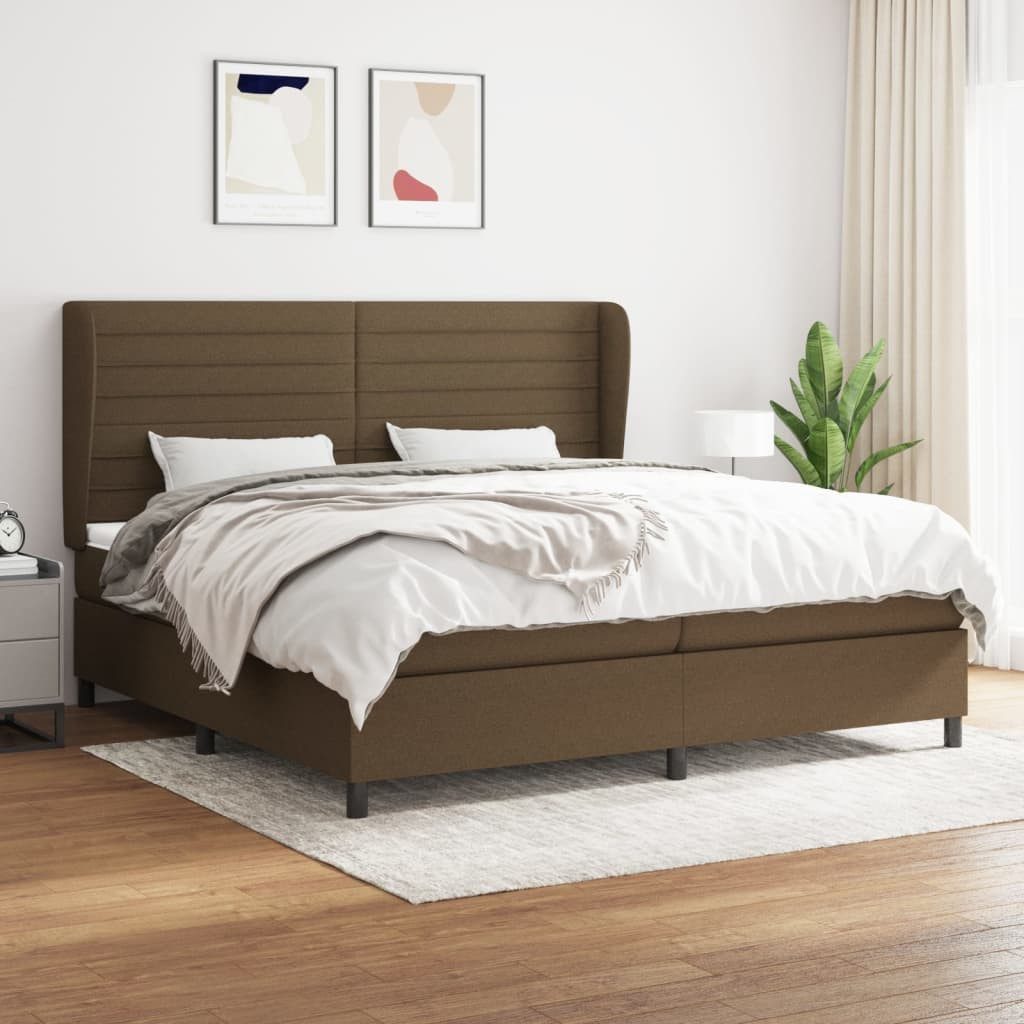 vidaXL Boxspringbett, Boxspringbett mit Matratze Dunkelbraun 200x200 cm Sto günstig online kaufen