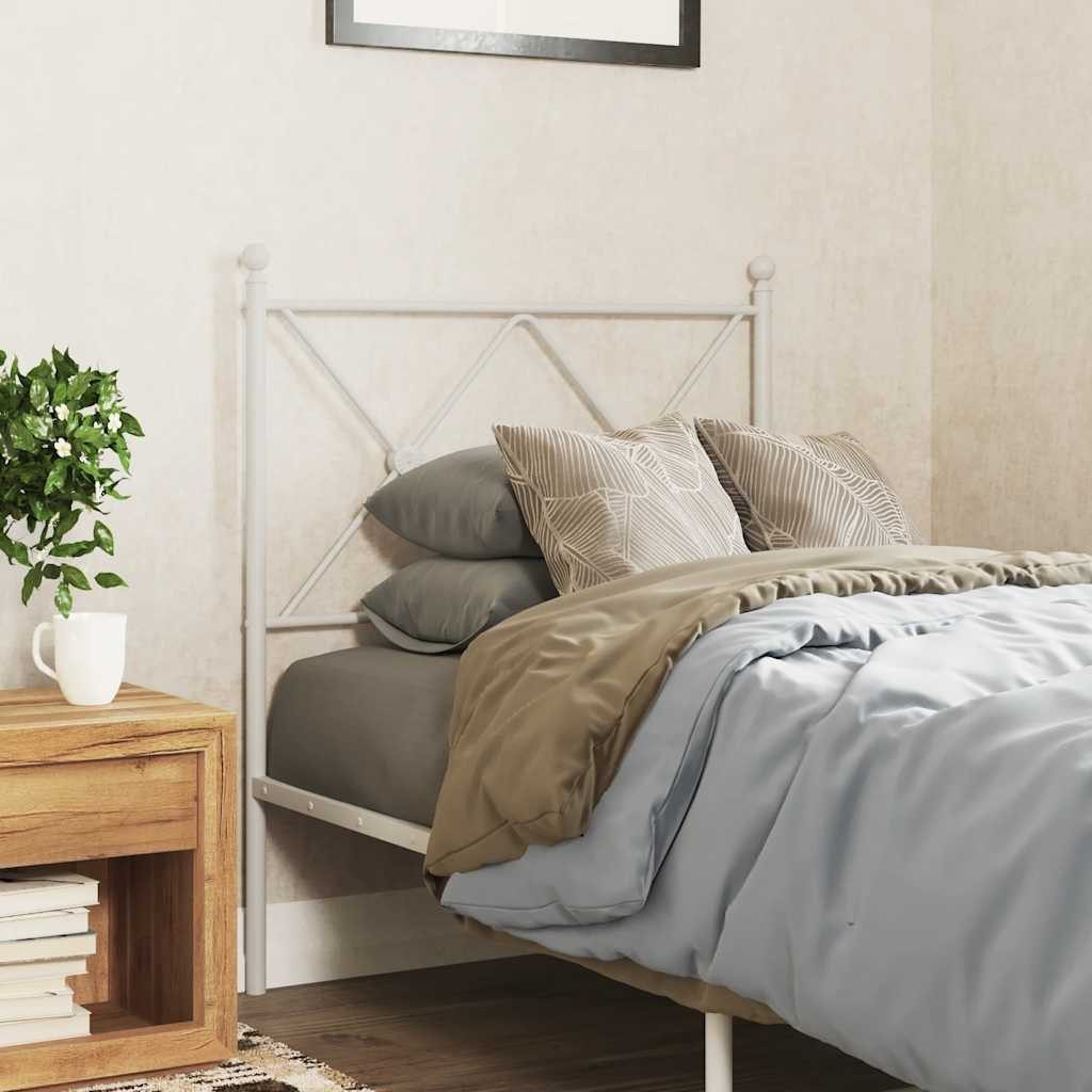 vidaXL Bett Ersatz-Kopfteil Metall Weiß 75 cm (1-tlg)