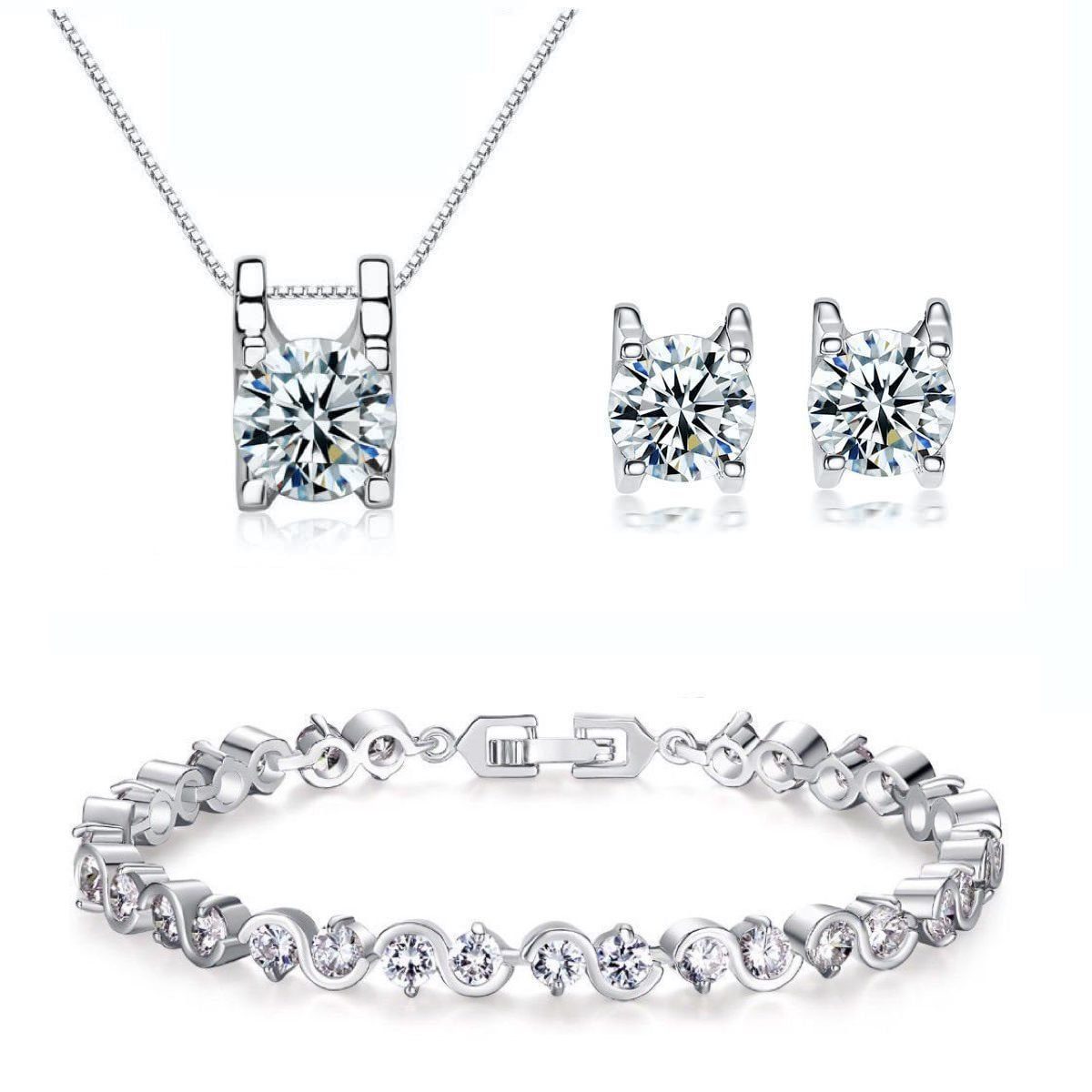 Kim Johanson Schmuckset Marie (Set, 3-tlg), mit Zirkonia, aus 925 Silber und Metall