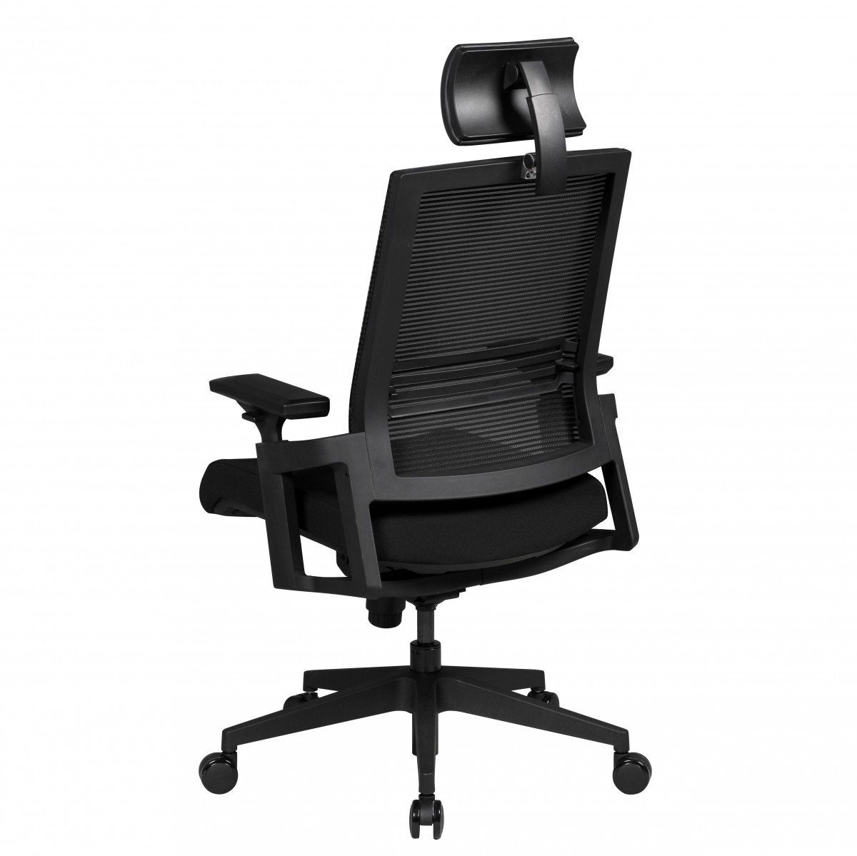 Amstyle Chefsessel SPM1.318 (Stoffbezug Armlehne), Kopfstütze kg, Drehstuhl mit 120 Modern Schwarz, Bürostuhl Schreibtischstuhl mit