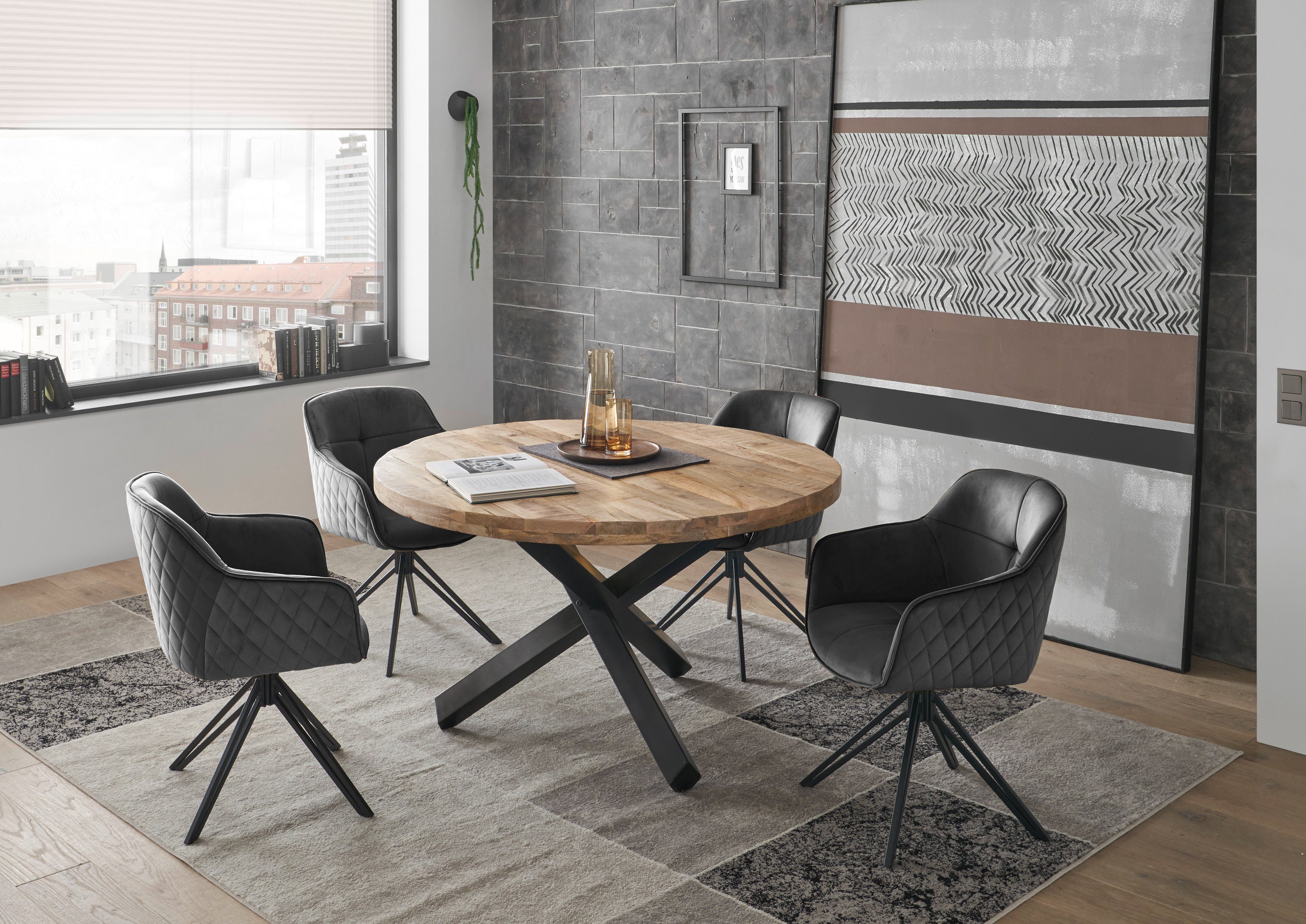 moebel-dich-auf Esszimmer-Set ACE, (Set, Esstisch mit 4 Stühlen), Mango Mas günstig online kaufen