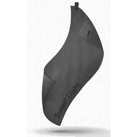 Take2-Design Sporthandtuch Towell + Light (Iron Grey) Sporthandtuch aus Microfaser, Fitnesshandtuch mit Tasche und Rutschschutz