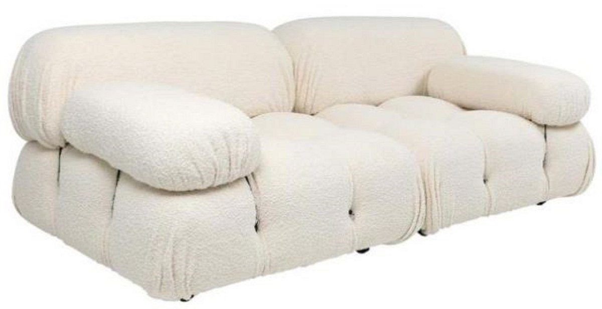 68 - x Elfenbein Sofa 90 Samt Luxus - - Luxus Möbel Möbel Padrino Einrichtung 180 Wohnzimmer Casa - x 2er Sofa Luxus Handgefertigte 2-Sitzer H. Handgefertigtes Wohnzimmer