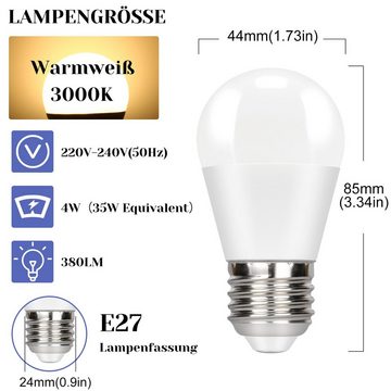 Nettlife LED-Leuchtmittel 4W RGB LED Smart Farbwechsel Birne Dimmbar mit Fernbedienung 2/4/6er, E27, 2 St., Warmweiß, Coloured Bulb 16 Colours 4 Dynamic Modes Enegiesparende