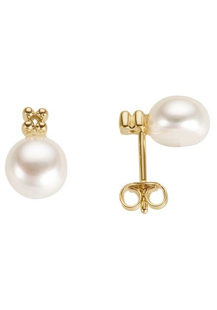 Firetti Paar Ohrstecker Schmuck Geschenk Gold 333 Ohrschmuck Kugeln, mit Süßwasserzuchtperle