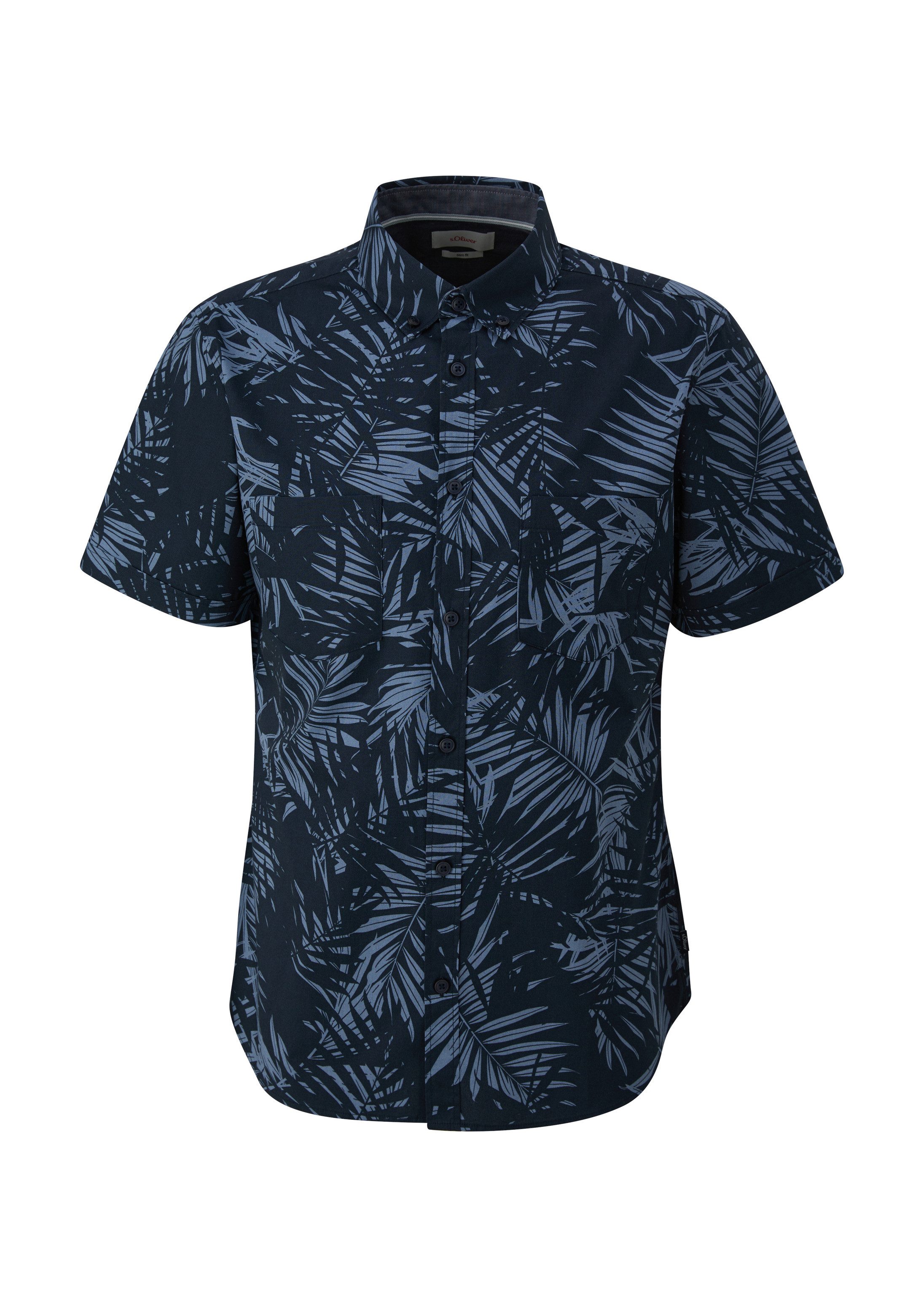 s.Oliver Kurzarmhemd Hemd Kurzarmhemd mit Button-Down-Kragen