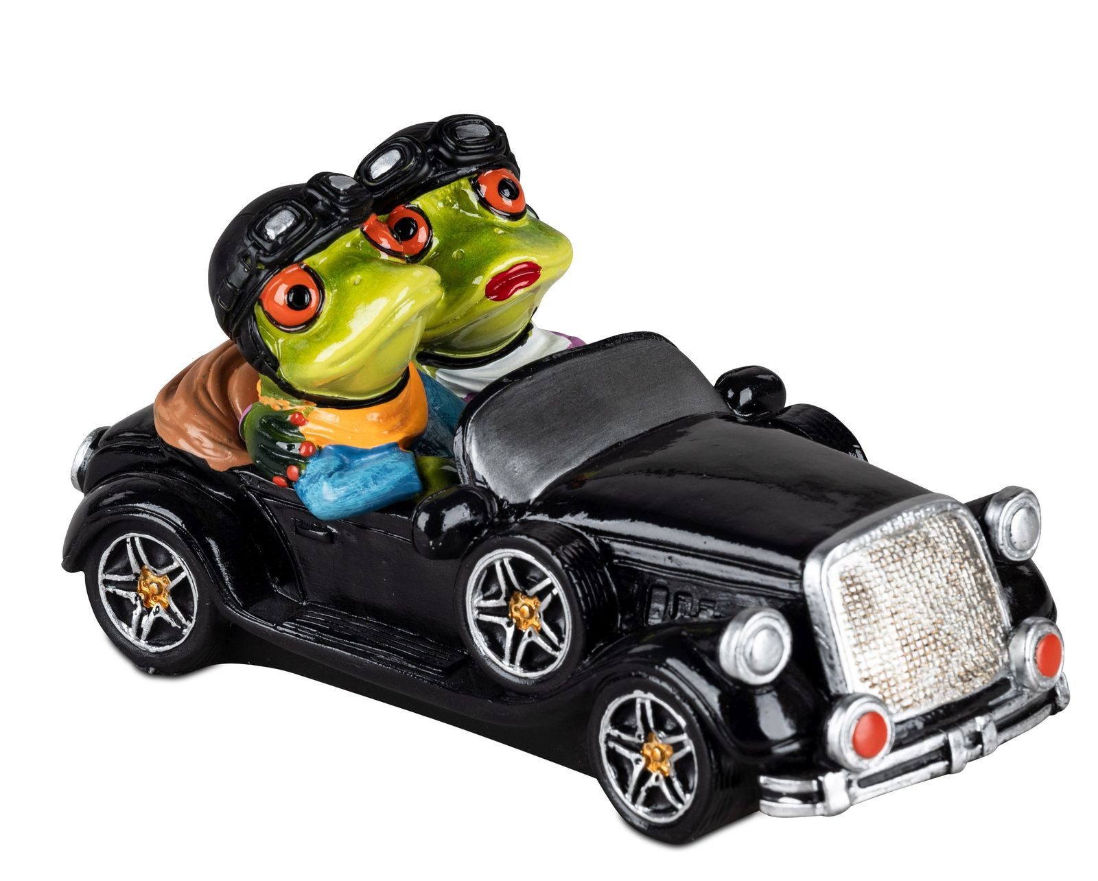 formano Sammelfigur Froschpaar im Oldtimer Handbemalte Polyresin-Figur 18 cm Froschhausen