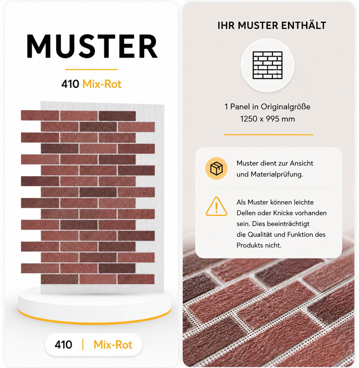 STM Company Verkleidungspaneel AMK Wand- und Fassadenpaneele in Klinkeroptik, 9,4 qm, (Packung, 1-tlg., 9,4 m) Flexibel, UV- & frostbeständig