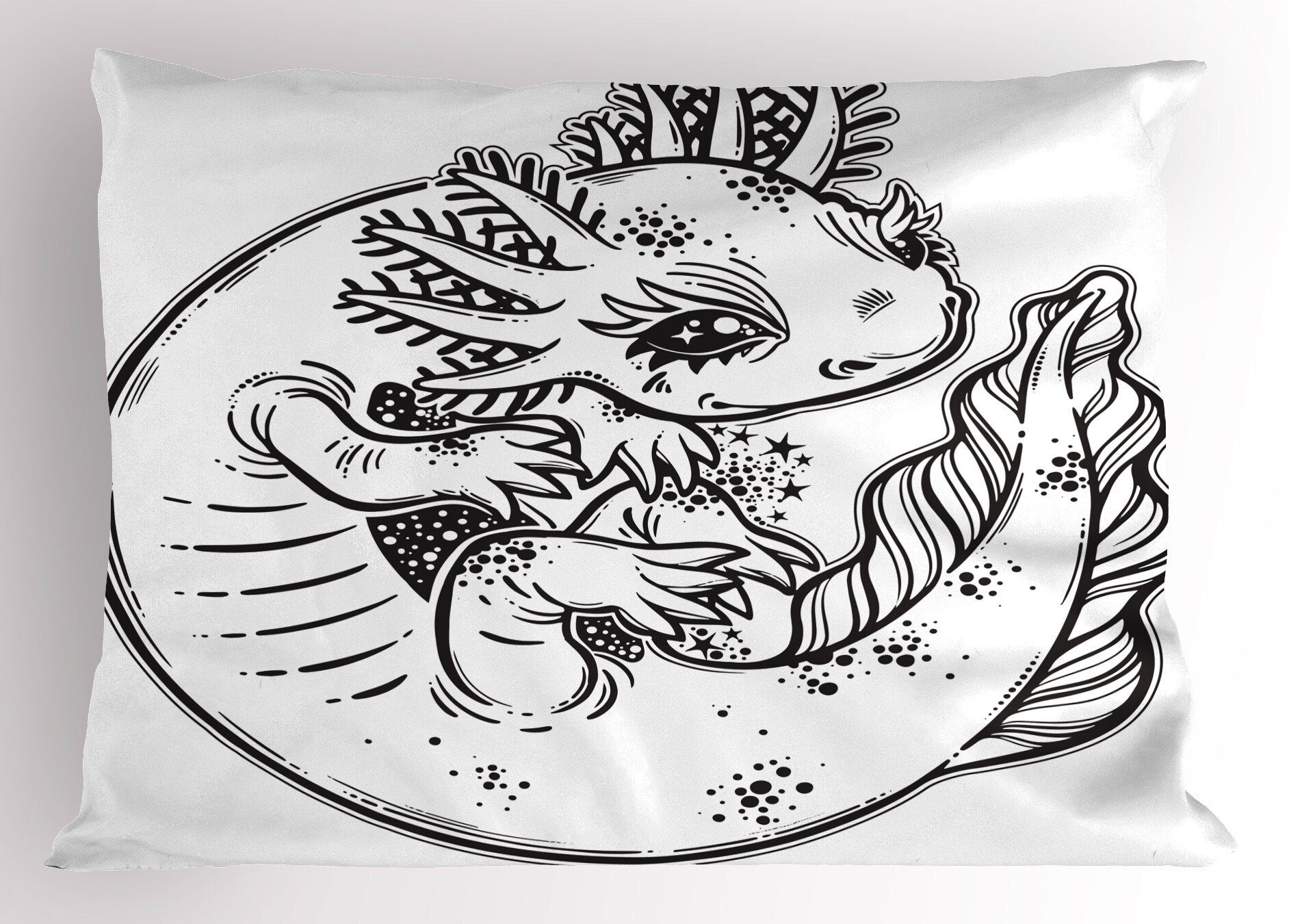 Kissenbezüge Dekorativer Standard King Size Gedruckter Kissenbezug, Abakuhaus (1 Stück), Salamander Graphic Axolotl Zeichnung