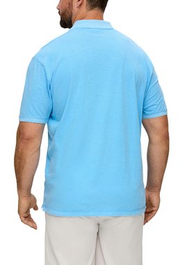 s.Oliver Kurzarmshirt Poloshirt mit kleinem Logo-Print Garment Dye