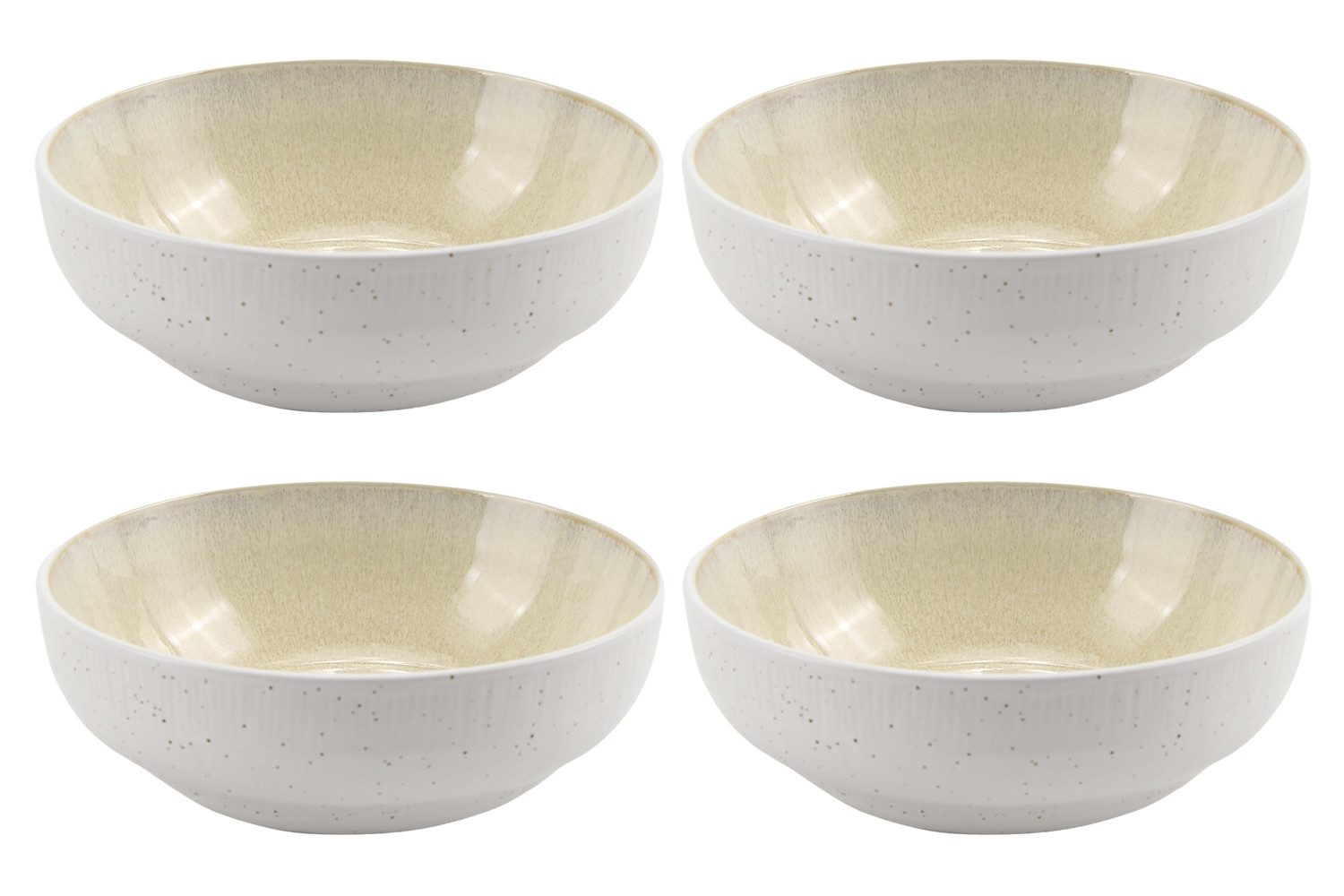 HIT Trading Schale TIZIANA, Beige, Weiß, Ø 17 cm, Steingut, (4-tlg), spülmaschinengeeignet