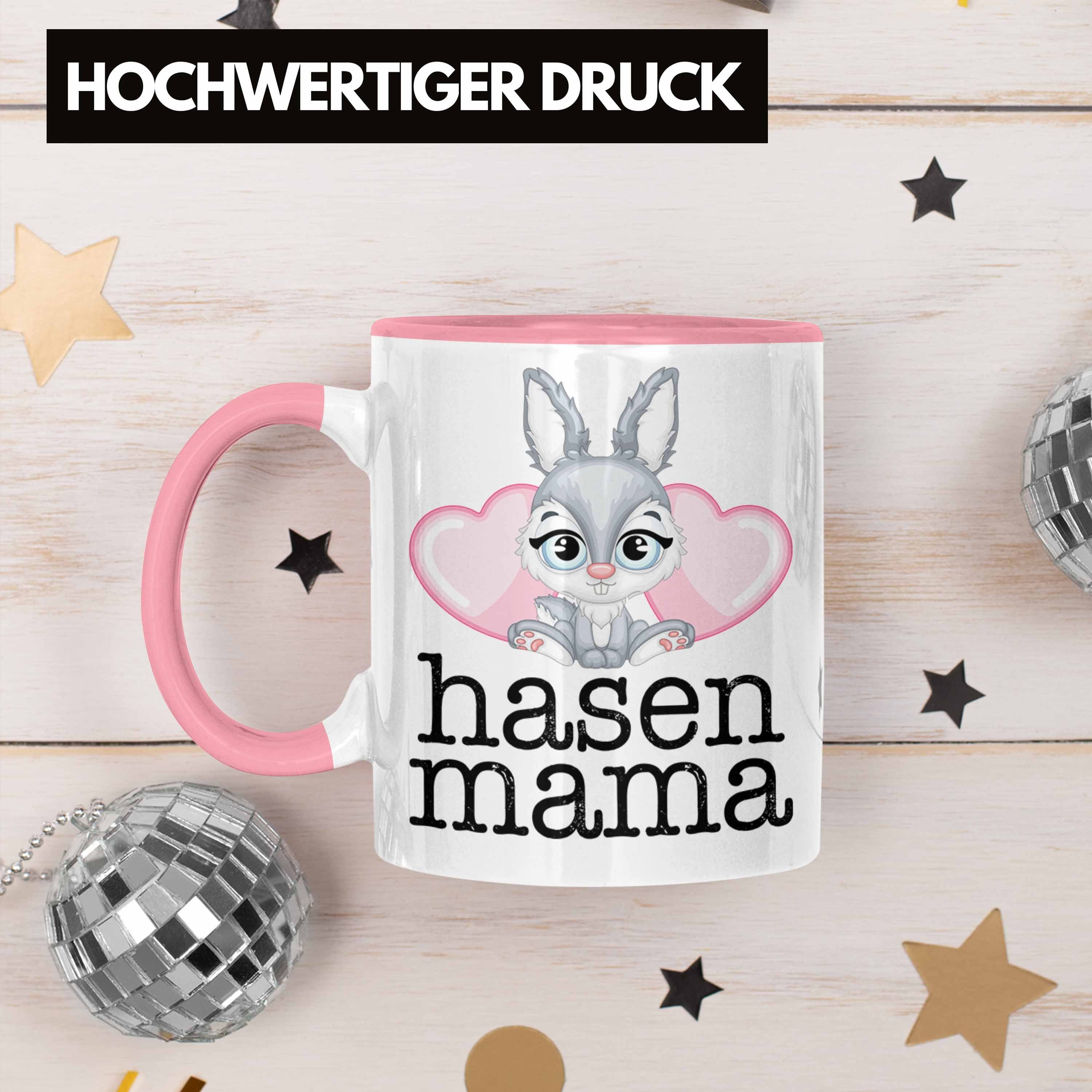 Trendation Tasse Hasen Tasse Kaninchen Geschenk Hasen Kinder Hasen-Besitzer Rosa Mama