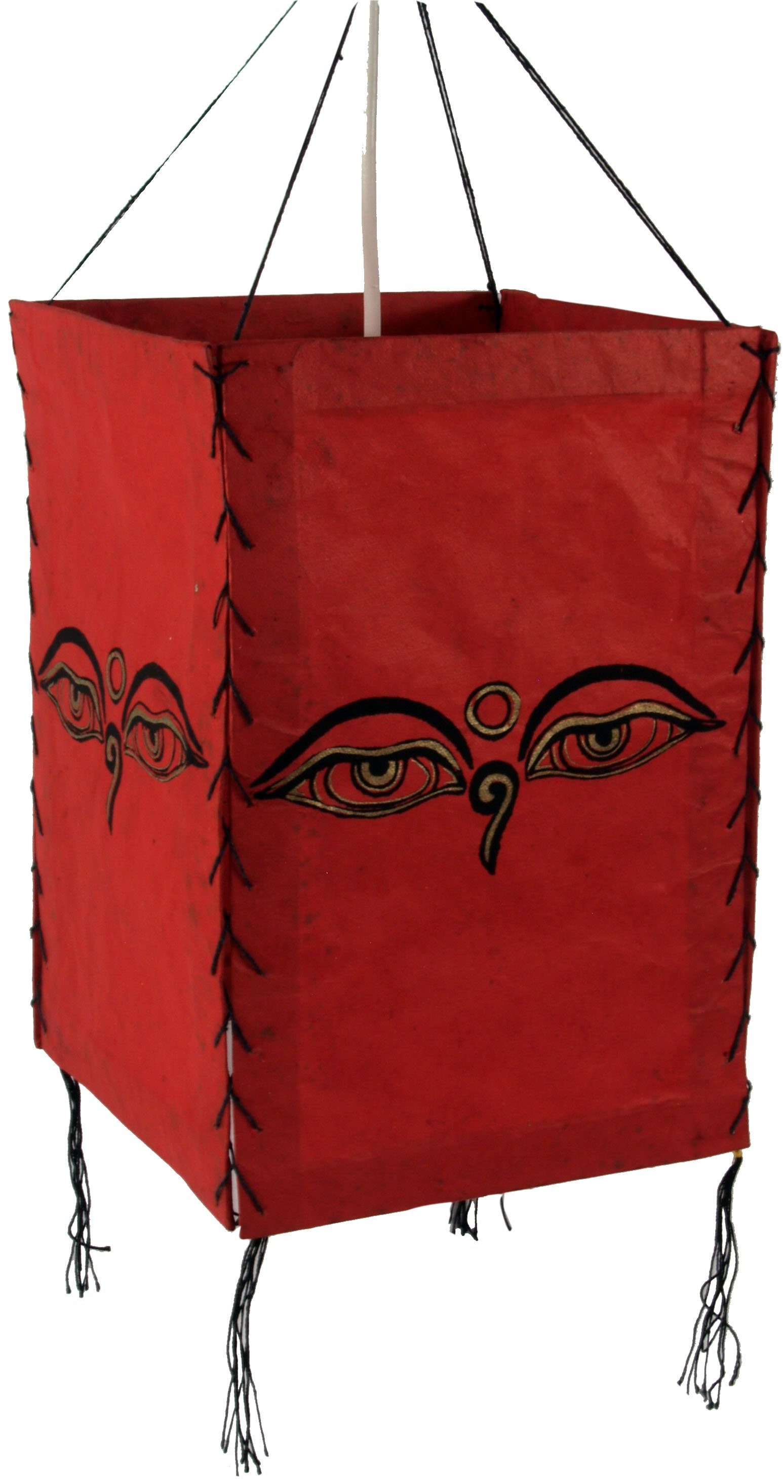 rot Lokta Papier inklusive Deckenleuchte.., nicht Guru-Shop Hänge Buddha Deckenleuchten Leuchtmittel Lampenschirm, Augen
