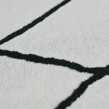 Outdoorteppich Wendeteppich für drinnen & draußen 2 Rauten Farbdesigns schwarz weiß creme, Teppich-Traum, rechteckig