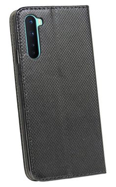 cofi1453 Handyhülle Hülle Tasche für OnePlus Nord, Kunstleder Schutzhülle Handy Wallet Case Cover mit Kartenfächern, Standfunktion Schwarz