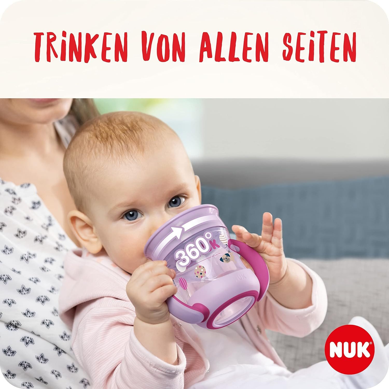 NUK Trinklernbecher NUK Mini Magic Cup GITD Blau – Leuchtend, 2er Pack, 2-tlg., 360°-Trinkrand