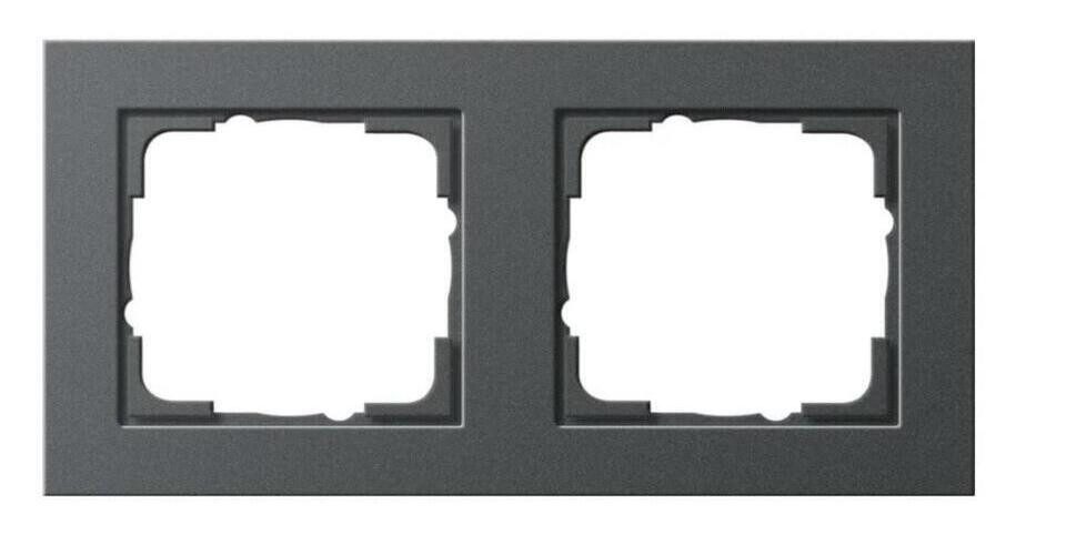GIRA Abdeckrahmen GIRA 021223 Abdeckrahmen 2fach E2 Anthrazit